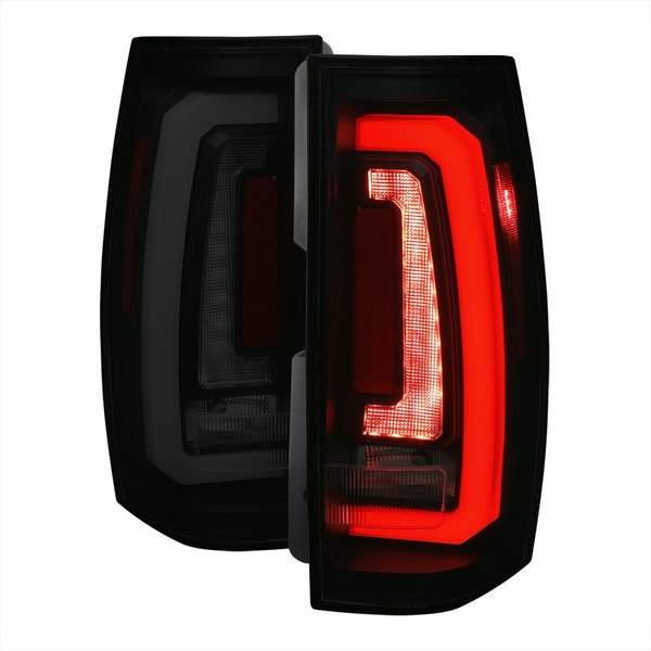 Spec-D Tuning LED TAILLIGHT MATTE BLACK HOUSING AND SMOKED LENS, 2PK LT-DEN07SMLED-SQ-RS